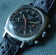 Heuer Camaro chronograph 70's vintage black dial